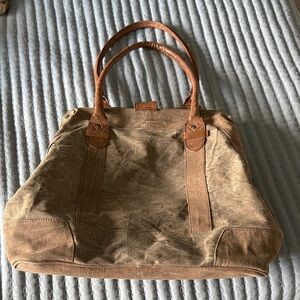 Mona B Tan Canvas Tote